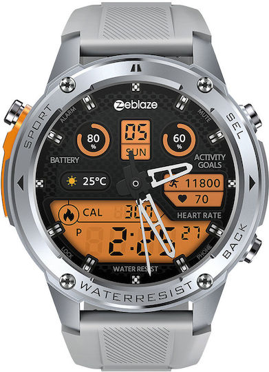 Zeblaze Stratos 2 Ultra Stainless Steel 52mm Waterproof Smartwatch with Heart Rate Monitor (Silver)