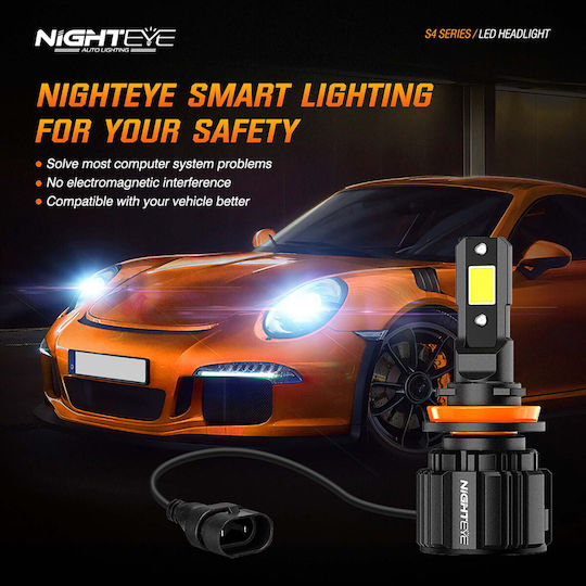 Nighteye Λάμπες Αυτοκινήτου H11 / H8 / H9 / H16 LED 6500K Ψυχρό Λευκό 32V 72W 2τμχ