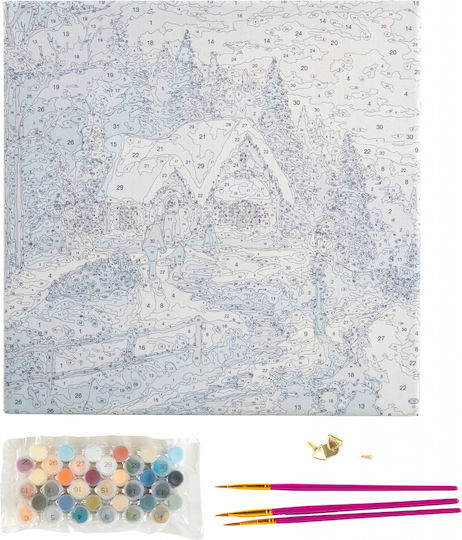 Комплект за боядисване по номера Craft Buddy Kids Arts & Crafts Country Christmas Homecoming 30x30см - Cbpbn-tk3030-65