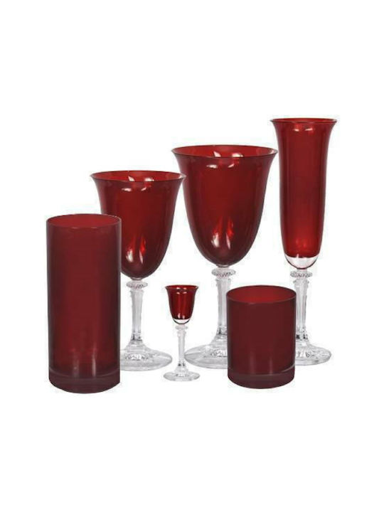 Bohemia Branta Set of Glasses Whiskey made of Crystal in Red Color 320ml 6pcs