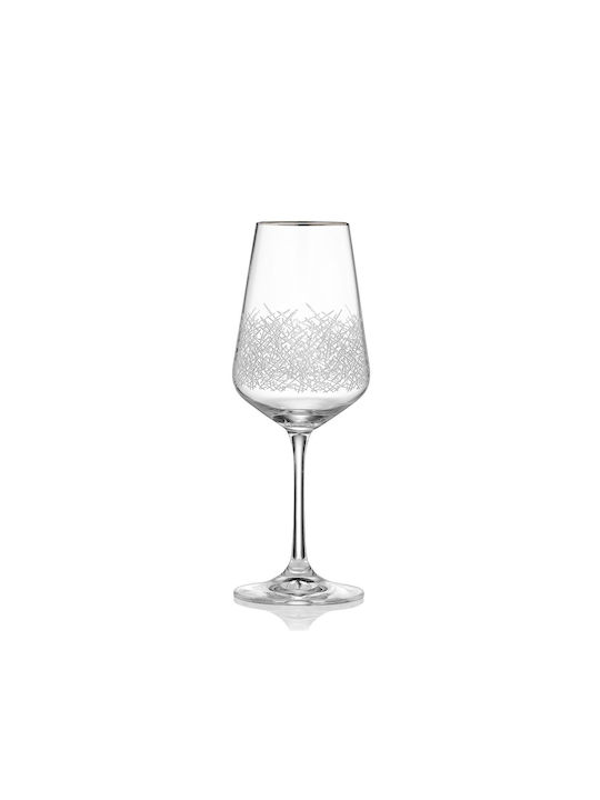 Bohemia Sandra Set of Glasses for White Wine made of Crystal Platinum Stemmed 350ml 0803390 6pcs