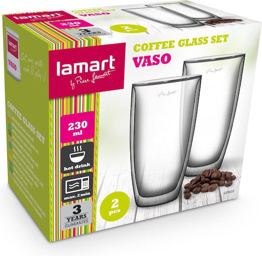 Lamart Set Gläser Kaffee/Freddo aus Glas 230ml 2Stück