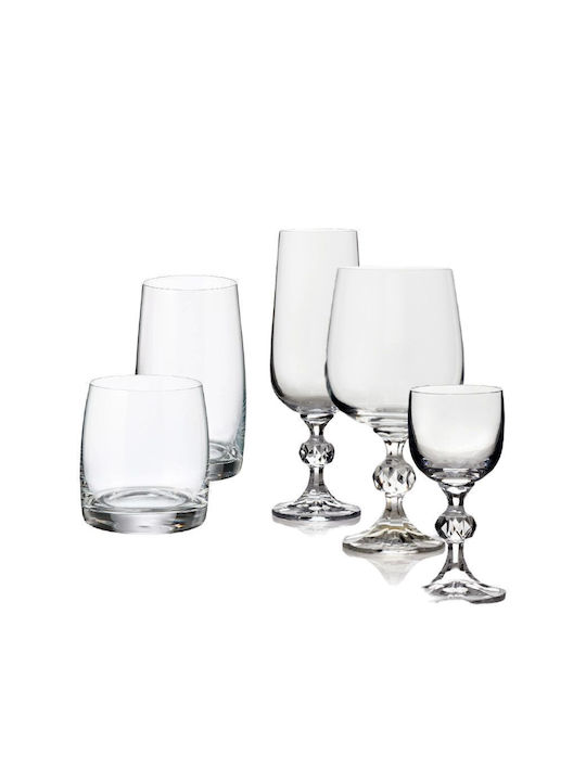 Bohemia Pavo Set of Glasses Whiskey / Water / Beer, μπίρας / Coffee/Freddo / Cocktail/Drinking made of Crystal Platin 290ml 6pcs