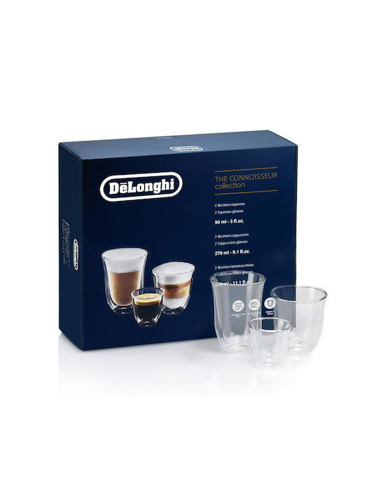De'Longhi Fancy Collection Σετ Ποτήρια Καφέ/Freddo από Γυαλί 6τμχ