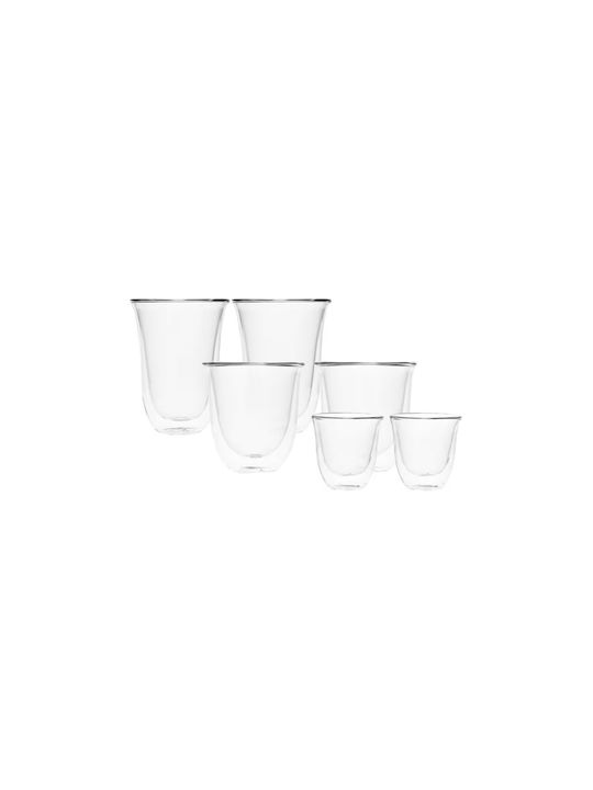 De'Longhi Fancy Collection Σετ Ποτήρια Καφέ/Freddo από Γυαλί 6τμχ