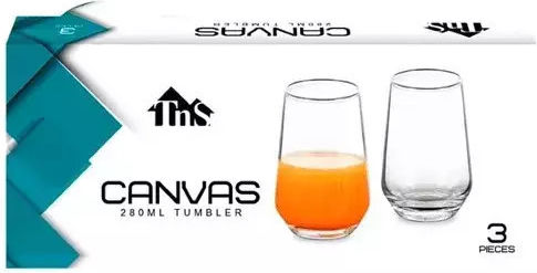 TnS Tumbler Set de pahare pentru apa din Sticlă 280ml 3buc
