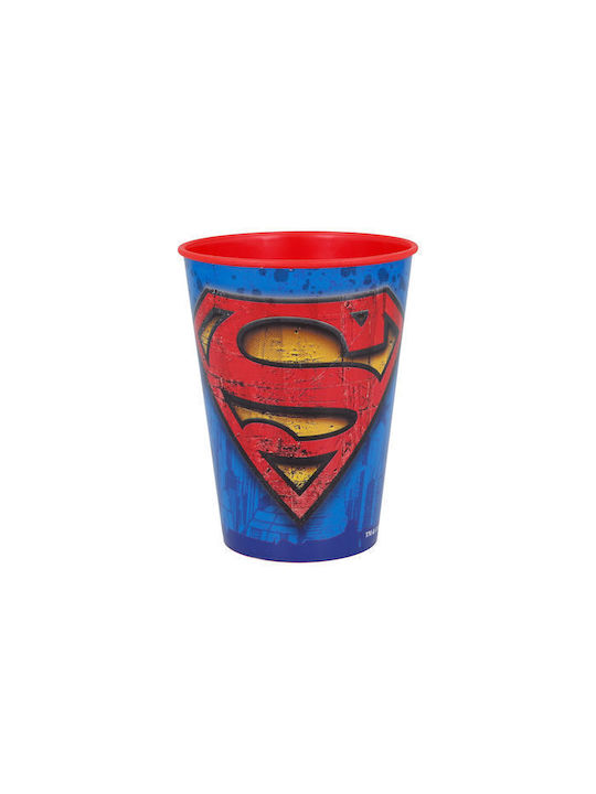 Stor Superman Glass Water made of Plastic in Blue Color 260ml 85608