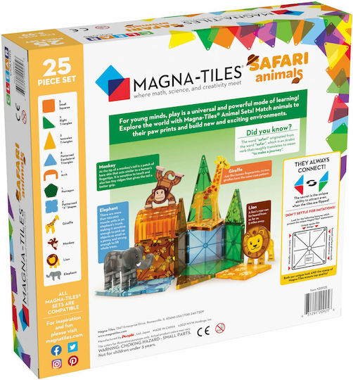 Magna-Tiles Magnetic Construction Toy Safari for Children 3+ years+ Years