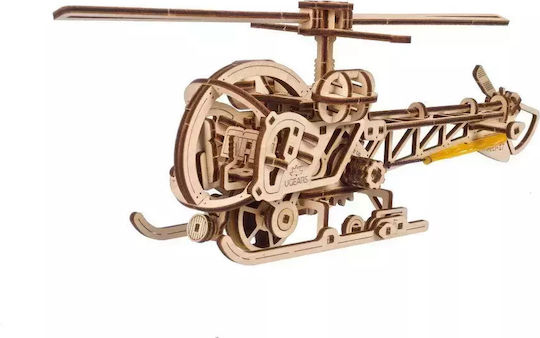 Ugears Holz-Bauspielzeug Mini Hubschrauber für Kinder ab 3+ Jahre alt Jahren