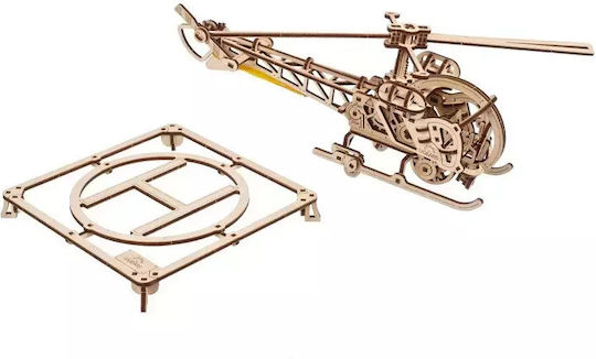 Ugears Holz-Bauspielzeug Mini Hubschrauber für Kinder ab 3+ Jahre alt Jahren