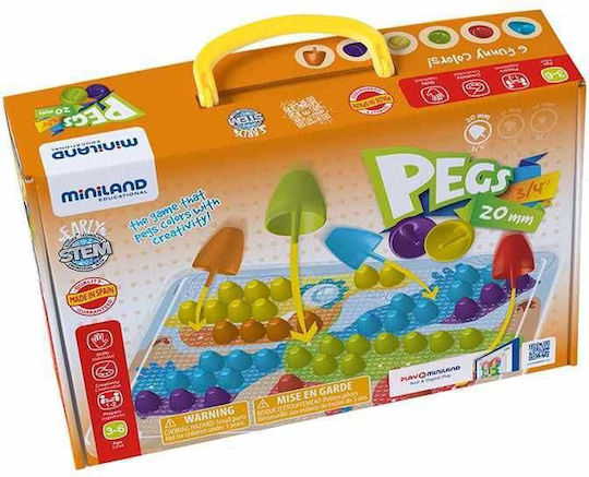 Miniland Plastic Construction Toy Pegs 90τμχ for Children 3+ years+ Years