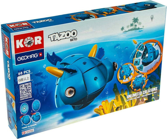 Geomag Magnetic Construction Toy Kor Tazoo Beto 68pcs for Children 5++ Years