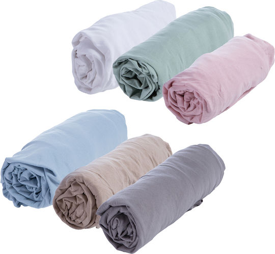 Nef-Nef Homeware Jersey Baby Sheet Crib Flannel Fitted L.Blue Blue 70x140cm