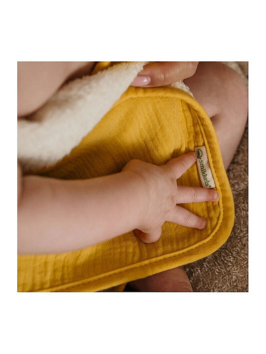Smikkels Muslin Swaddle Wraps Yellow 30x30cm. 4pcs
