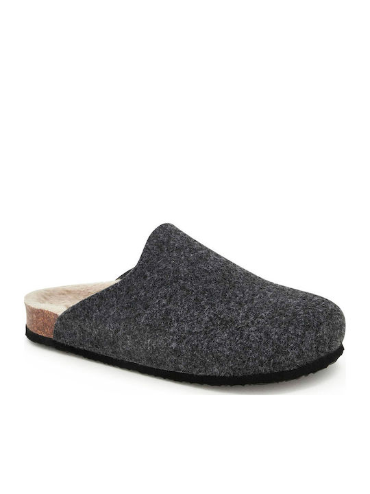 Luise Anatomical Women's Slippers with Fur Gray