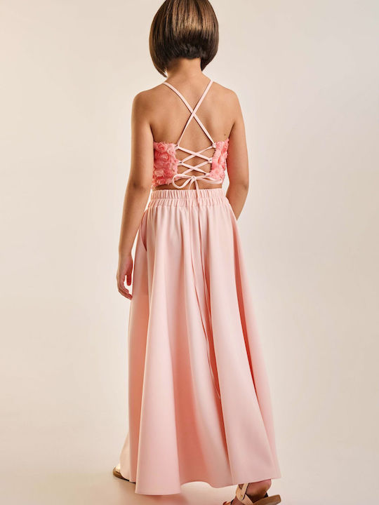 Kids' Set with Skirt Summer 2pcs Salmon - Pink