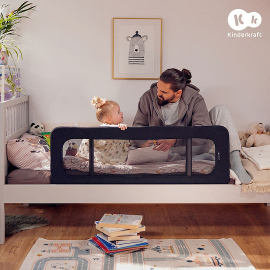 Kinderkraft Guard Dream Bed Rail Guard Simple Placement made of Fabric in Black Color 118x41x44εκ. 1pcs