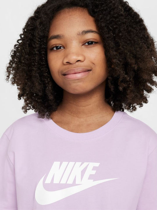 Kids' Crop Top Short Sleeve Lilac Sportswear Crop Futura