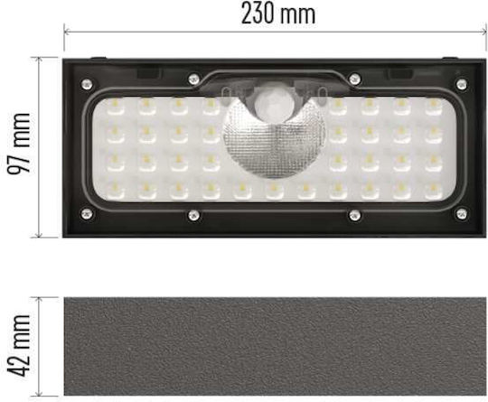 Emos Wall Mounted Solar Light 900lm Natural White 4000K with Motion Sensor and Photocell IP65