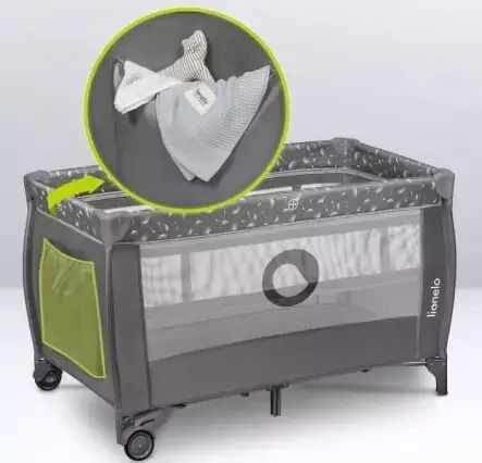 Lionelo Stefi Plus Laufstall Mit Matratze Olive Grün 60x120cm