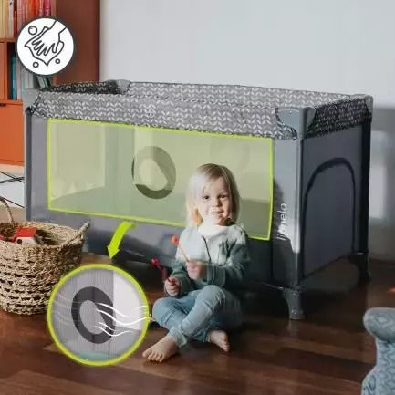 Lionelo Stefi Playpen With Mattress Black Carbon 60x120cm
