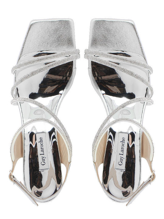 Leder Sandalen Silber