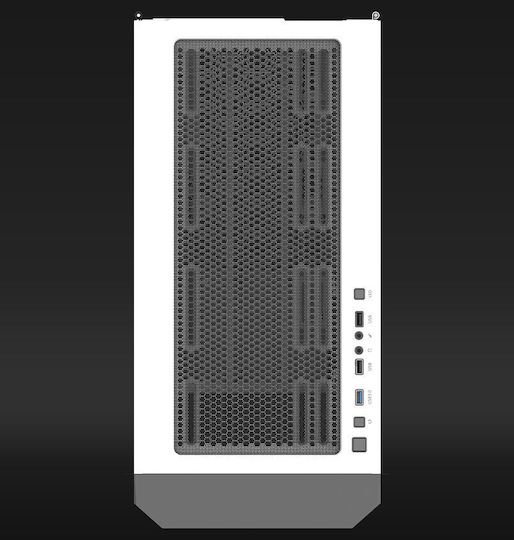 Aqirys Aquilla Gaming Midi Tower Κουτί Υπολογιστή με Πλαϊνό Παράθυρο και RGB Φωτισμό Λευκό