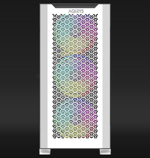 Aqirys Aquilla Gaming Midi Tower Κουτί Υπολογιστή με Πλαϊνό Παράθυρο και RGB Φωτισμό Λευκό
