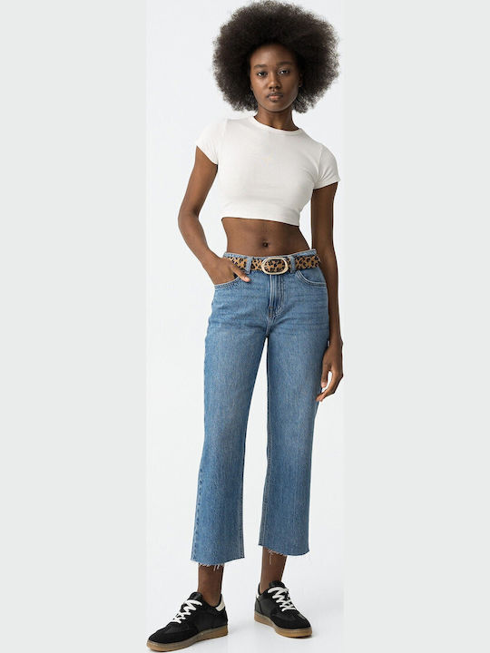 Ψηλόμεσο Γυναικείο Jean Παντελόνι σε Mom Εφαρμογή Blue