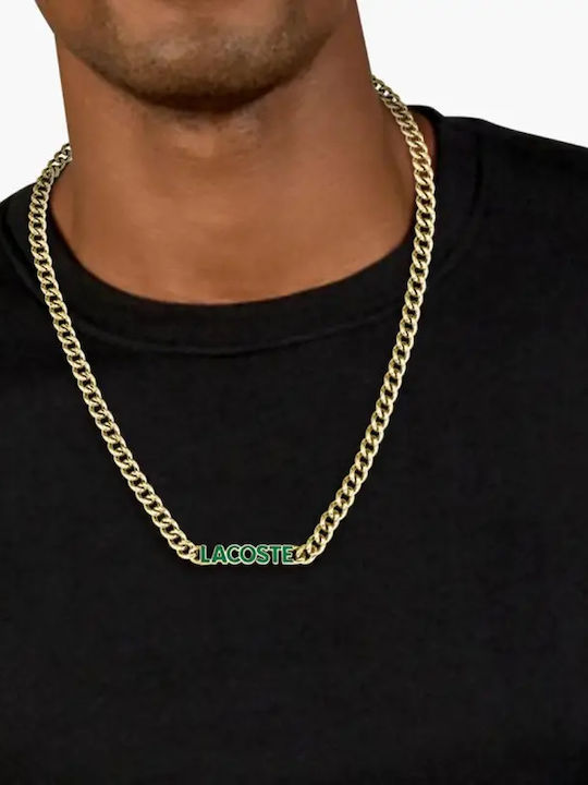 Lacoste Κολιέ από Επιχρυσωμένο Ατσάλι