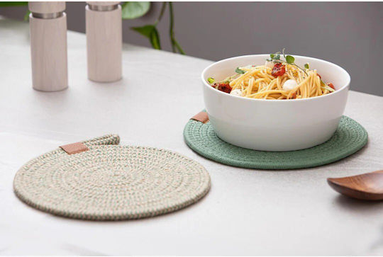 Ladelle Placemats Rotund Tesatura Verde 2buc Ladelle Placemats Rotund Tesatura Verde 2buc