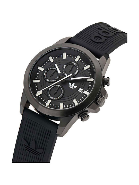 adidas Expression Two Men's Watch Chronograph Battery with Black Rubber Strap