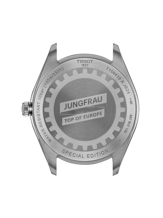 Tissot Pr 100 Ανδρικό Ρολόι Μπαταρίας με Ασημί Μεταλλικό Μπρασελέ