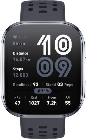 Amazfit Bip 6 46мм Водоустойчив Смартчасовник с Пулсомер (Черен)
