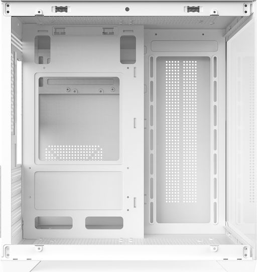 ProGaming Ambra Cube Computer Case with Side Window and ARGB Lighting White
