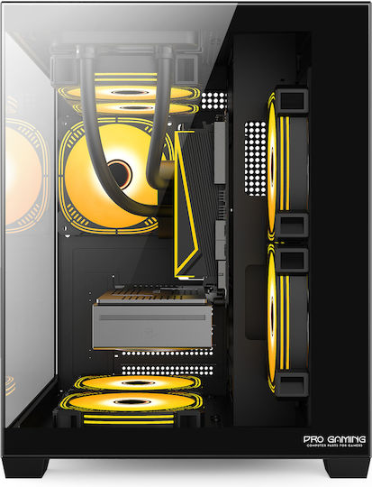 ProGaming Ambra Cube Carcasă PC Cu Deschidere Laterală Și Iluminare ARGB Neagră