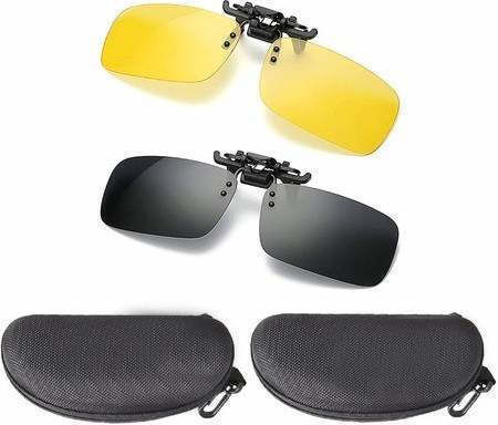 Clips on Siks Polarized Glasses Replacement Lenses Ideal Daytime Driving Yellow and Black Set