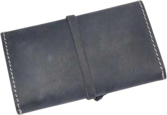 Gk Shoes Lederne Tabaktasche mit Verschluss 10x16.5cm Smoke Black