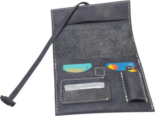 Gk Shoes Lederne Tabaktasche mit Verschluss 10x16.5cm Smoke Black
