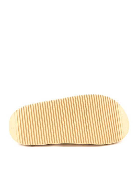 Leather Women's Flat Sandals Tabac Brown
