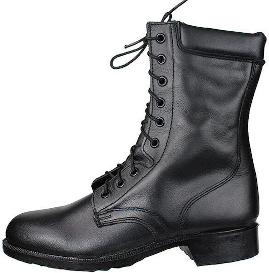 X-Feet Military Boots Leather Black 13027-BLACK