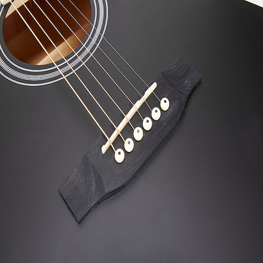 SX Guitars Akustisch Gitarre Schwarz / Schwarzer Glanz