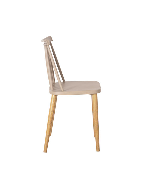 Vanessa Kitchen Polypropylene Chair Cappuccino 43x47.5x77cm 4pcs