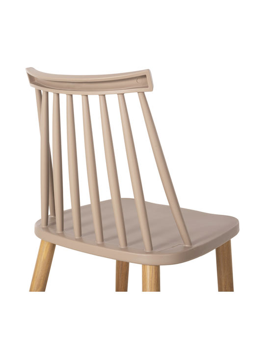 Vanessa Kitchen Polypropylene Chair Cappuccino 43x47.5x77cm 4pcs