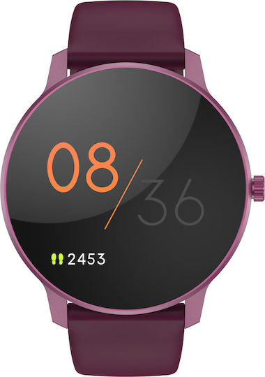Bemi ARI Edelstahl Smartwatch mit Pulsmesser (Lila)