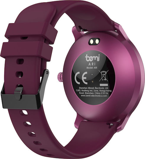 Bemi ARI Edelstahl Smartwatch mit Pulsmesser (Lila)