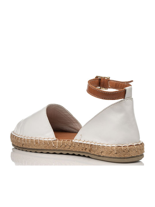 Women's Leather Espadrilles White