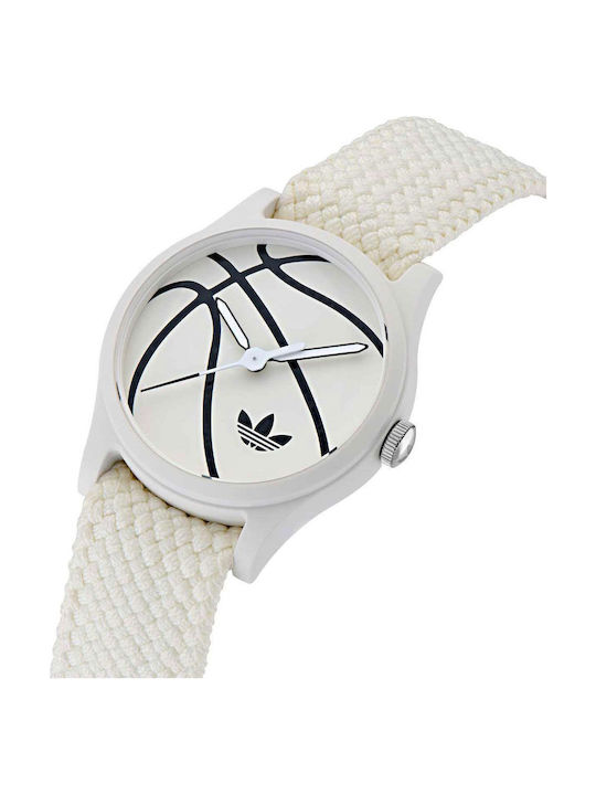 adidas Women's Watch 38mm Battery with White Fabric Strap