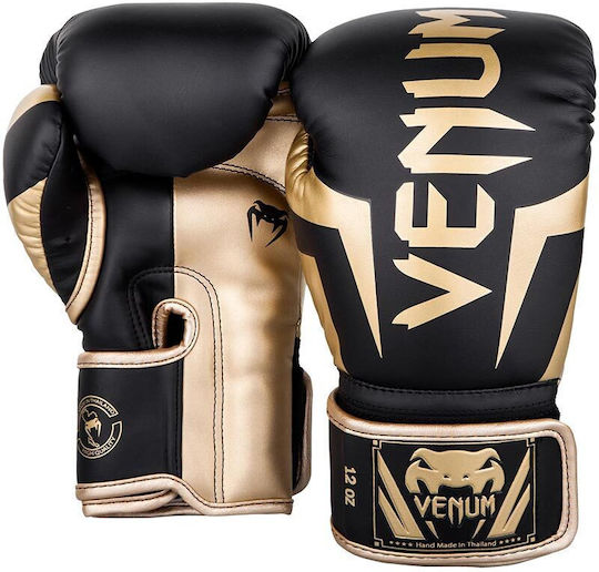 Venum Elite Boxhandschuhe aus Synthetikleder für Kampf Black/Gold