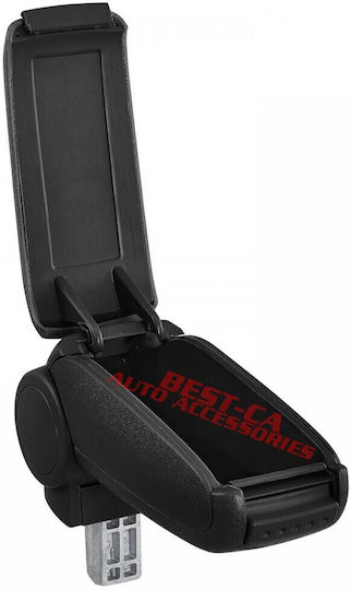 Best-Ka Auto Armlehnenkonsole Leder Kompatibel mit Opel Astra in Schwarzer Farbe